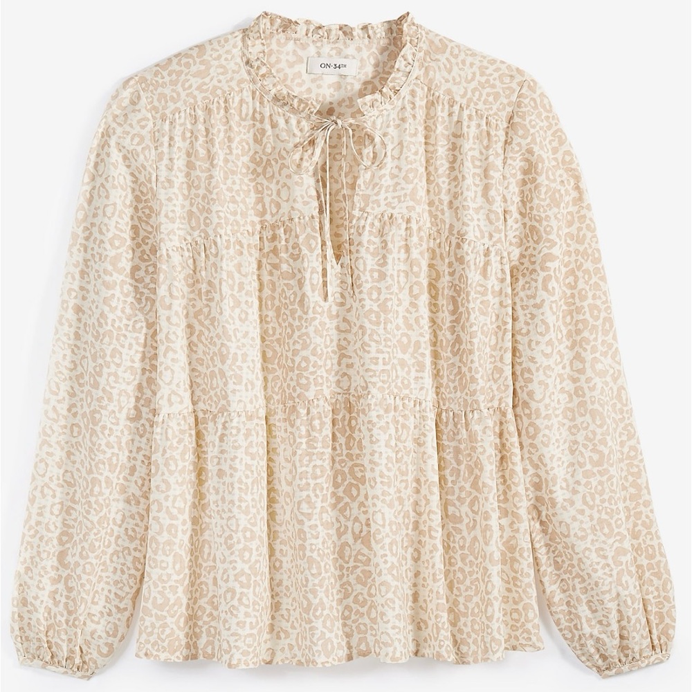 Women's Animal-Print Peasant Blouse